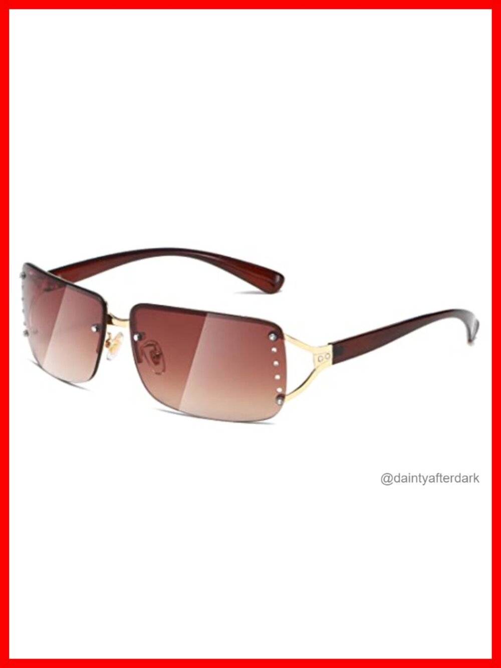 Rectangle Rimless Frameless Sunglasses UV400 Metal Frame Retro Square
